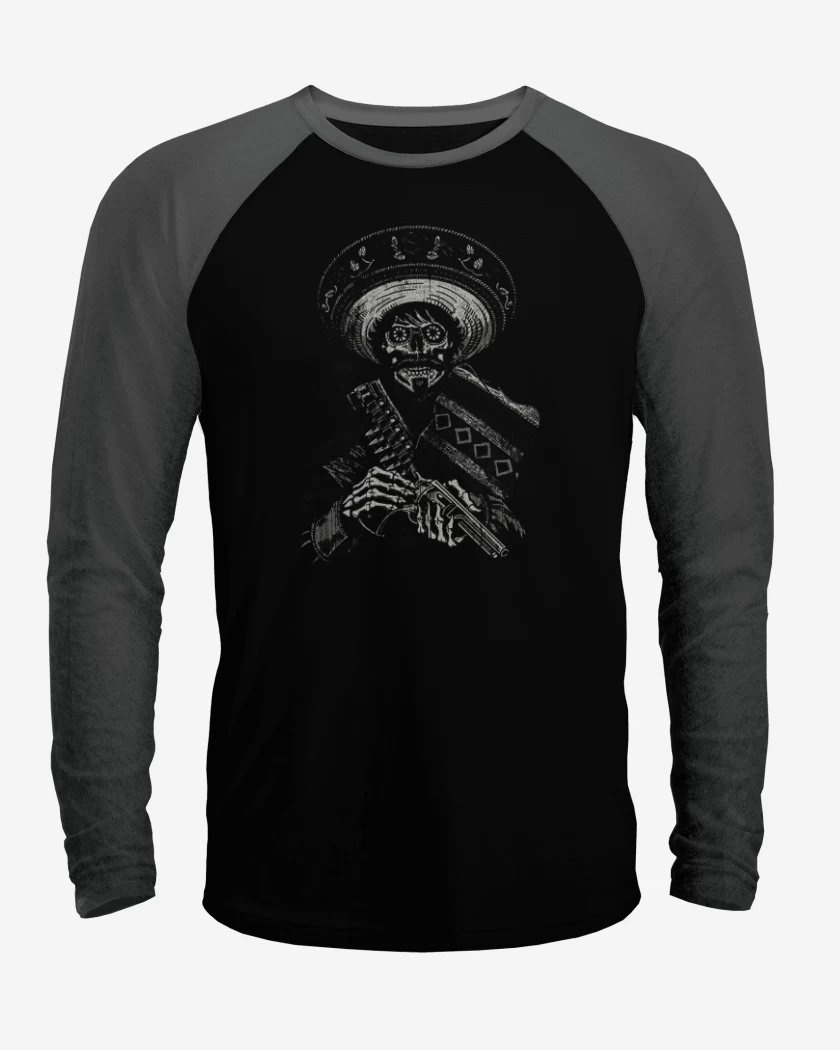 Polera Raglan Skull bandido