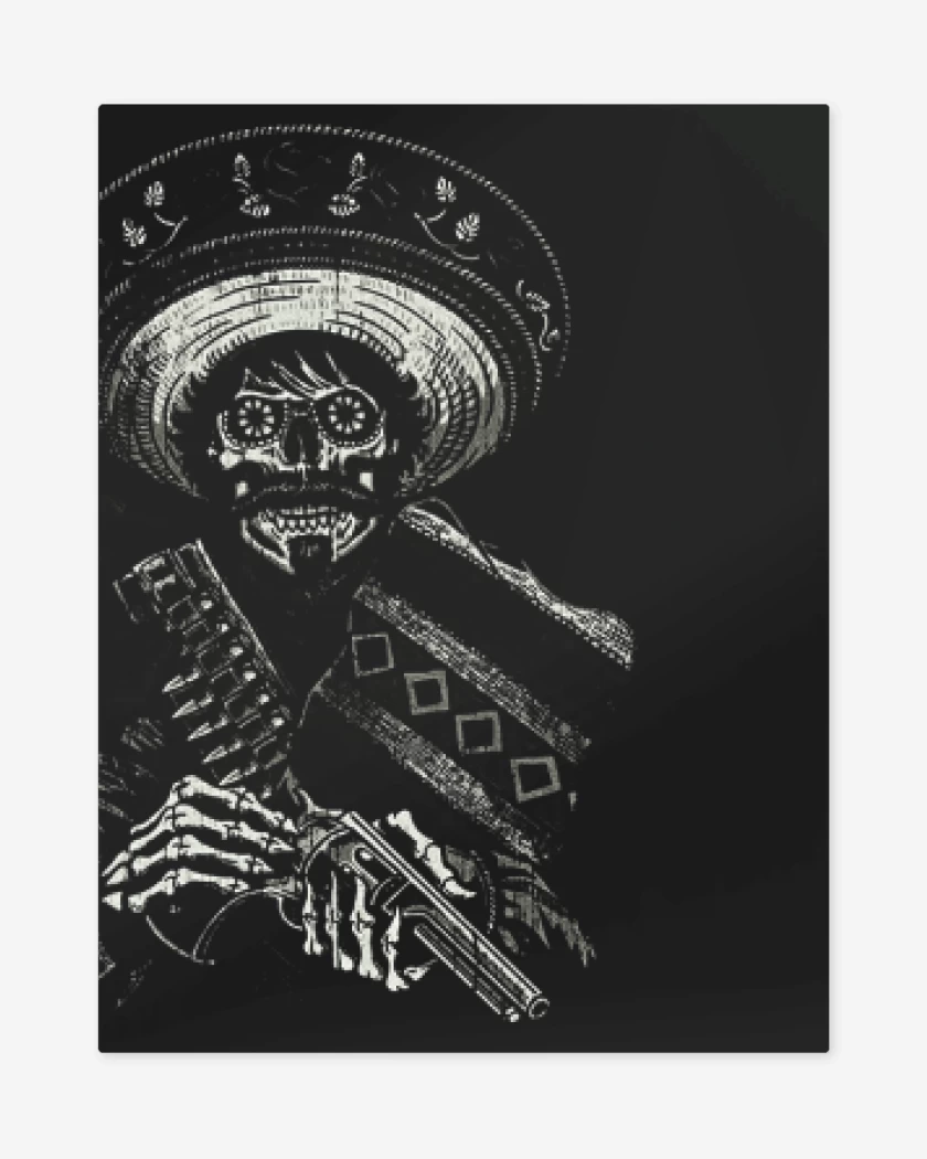 Print metalico Negro de Skull bandido