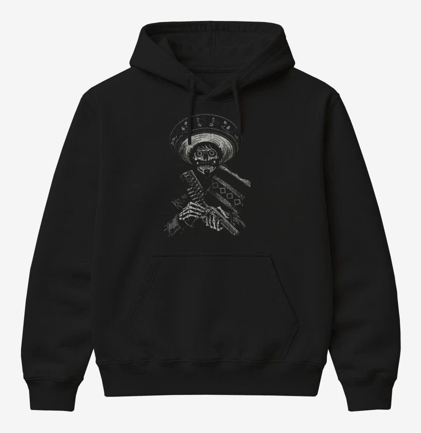 Poleron Canguro básico Negro de Skull bandido
