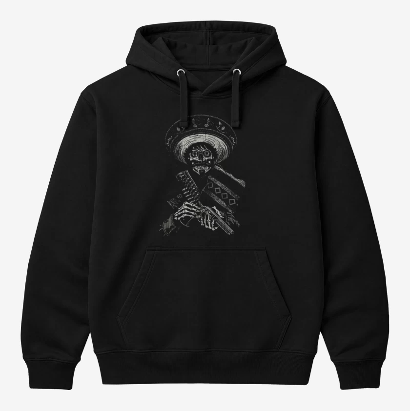 Polerón Canguro Negro de Skull bandido