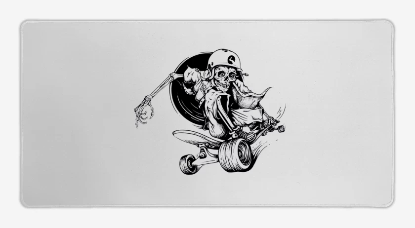 Mouse pad Gamer Blanco de Skater skull