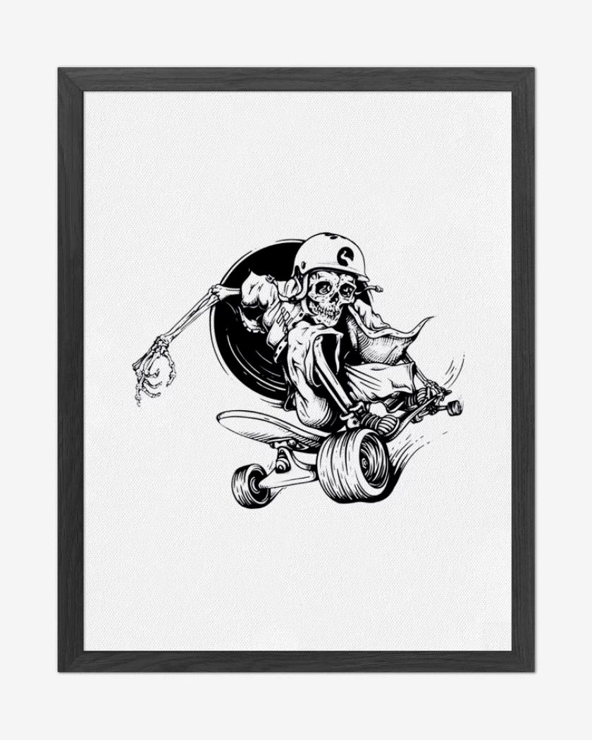 Cuadro decorativo Blanco de Skater skull
