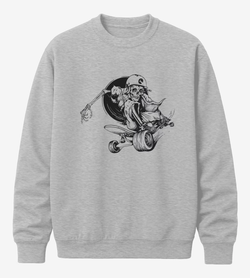 Poleron polo Gris Melange de Skater skull