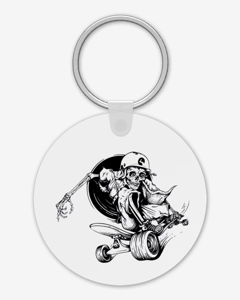 Llavero Blanco de Skater skull