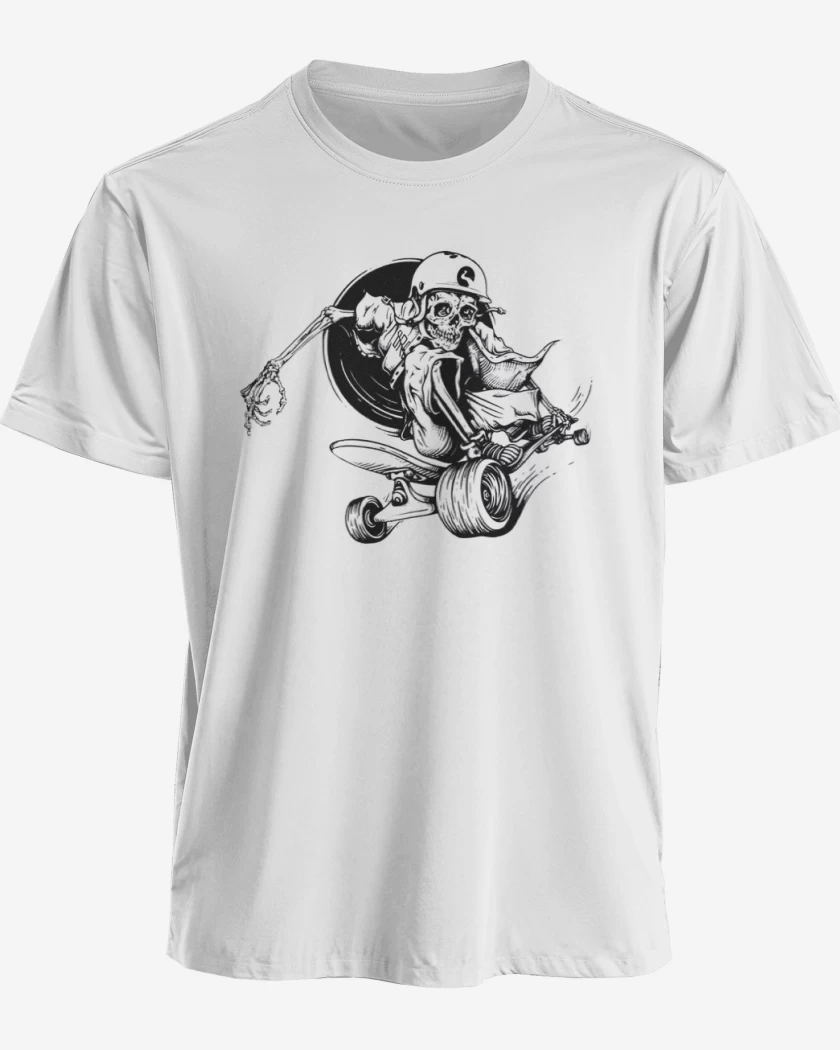 Polera premium Blanco de Skater skull
