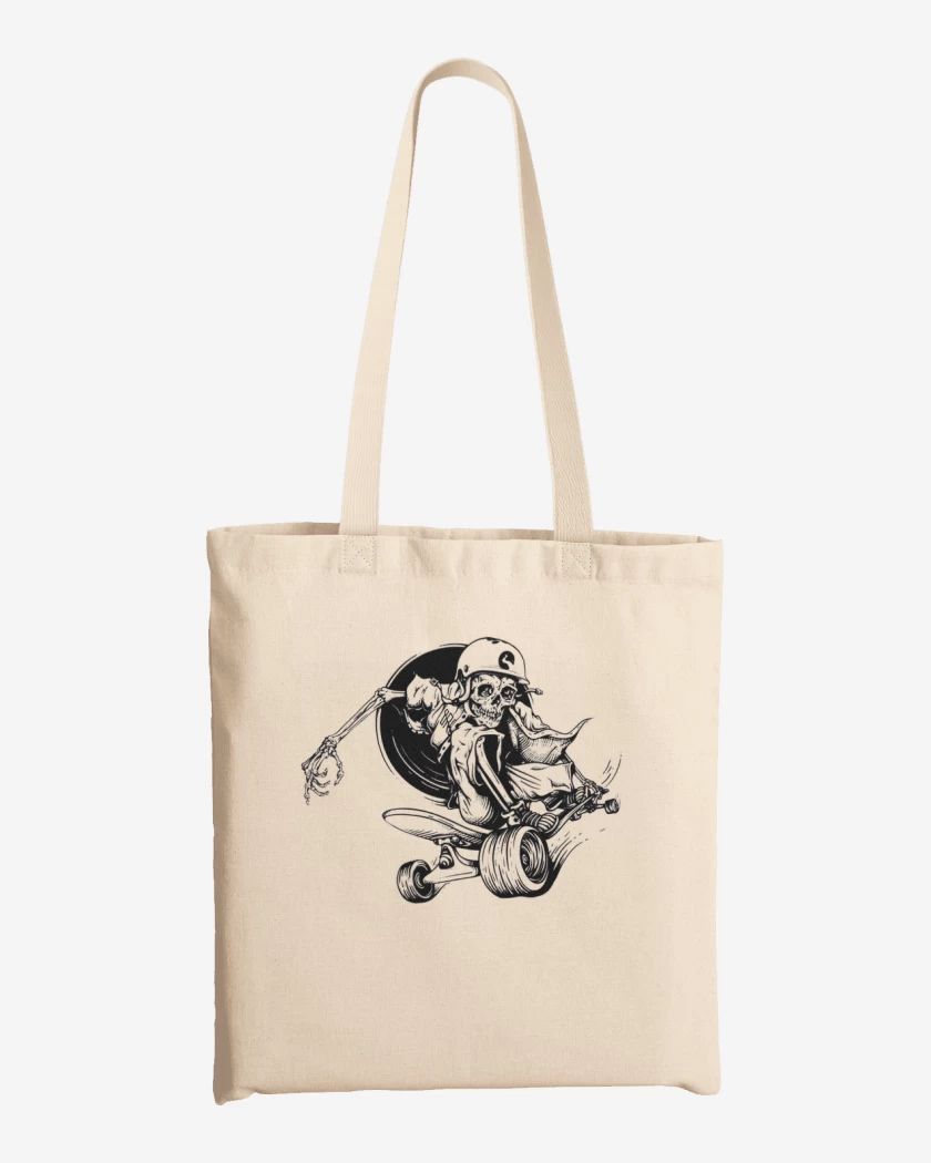 Totebag Blanco de Skater skull