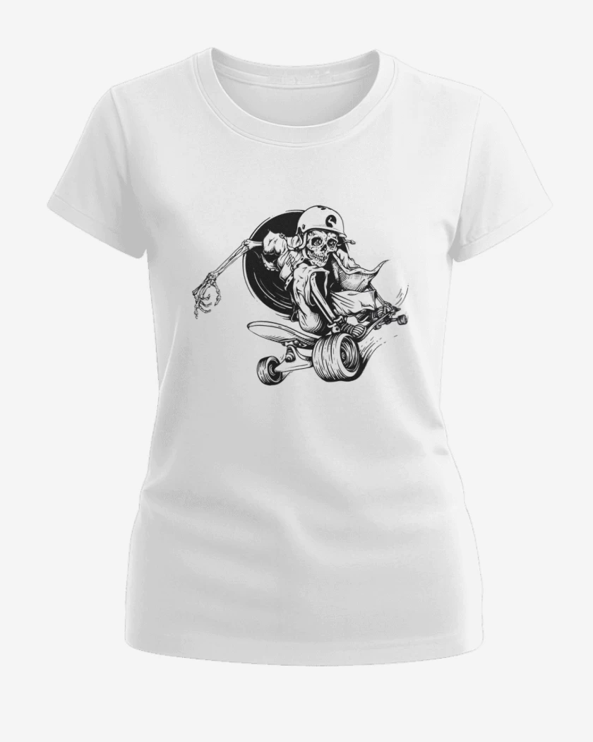 Polera de Mujer Blanco de Skater skull
