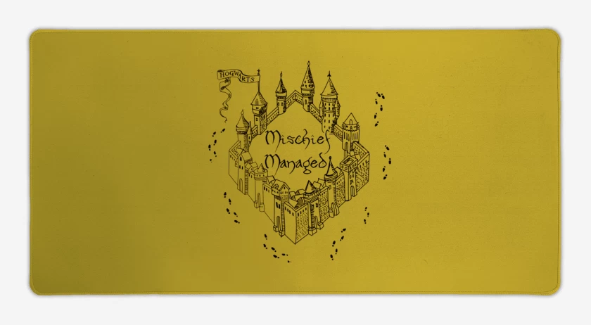Mouse pad Gamer Amarillo de Harry Potter Mapa del merodeador
