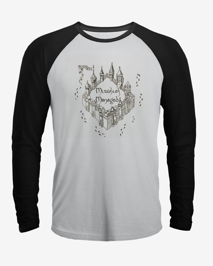 Polera Raglan Harry Potter Mapa del merodeador