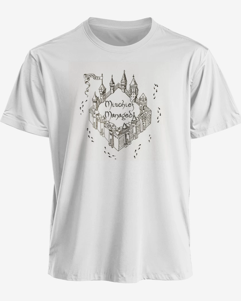 Polera premium Blanco de Harry Potter Mapa del merodeador