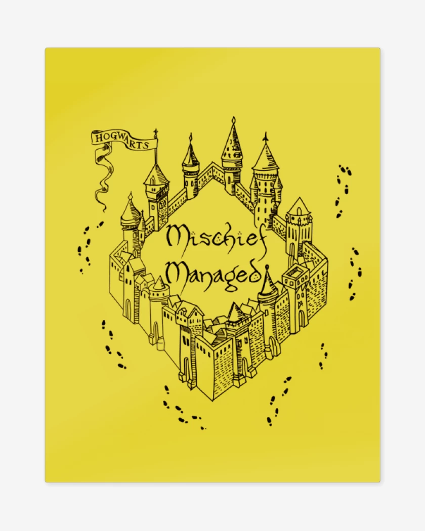 Print metalico Harry Potter Mapa del merodeador