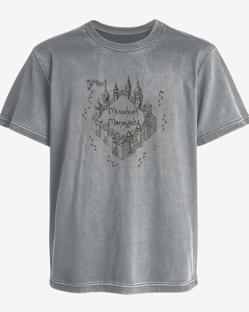 Polera desgastada Harry Potter Mapa del merodeador
