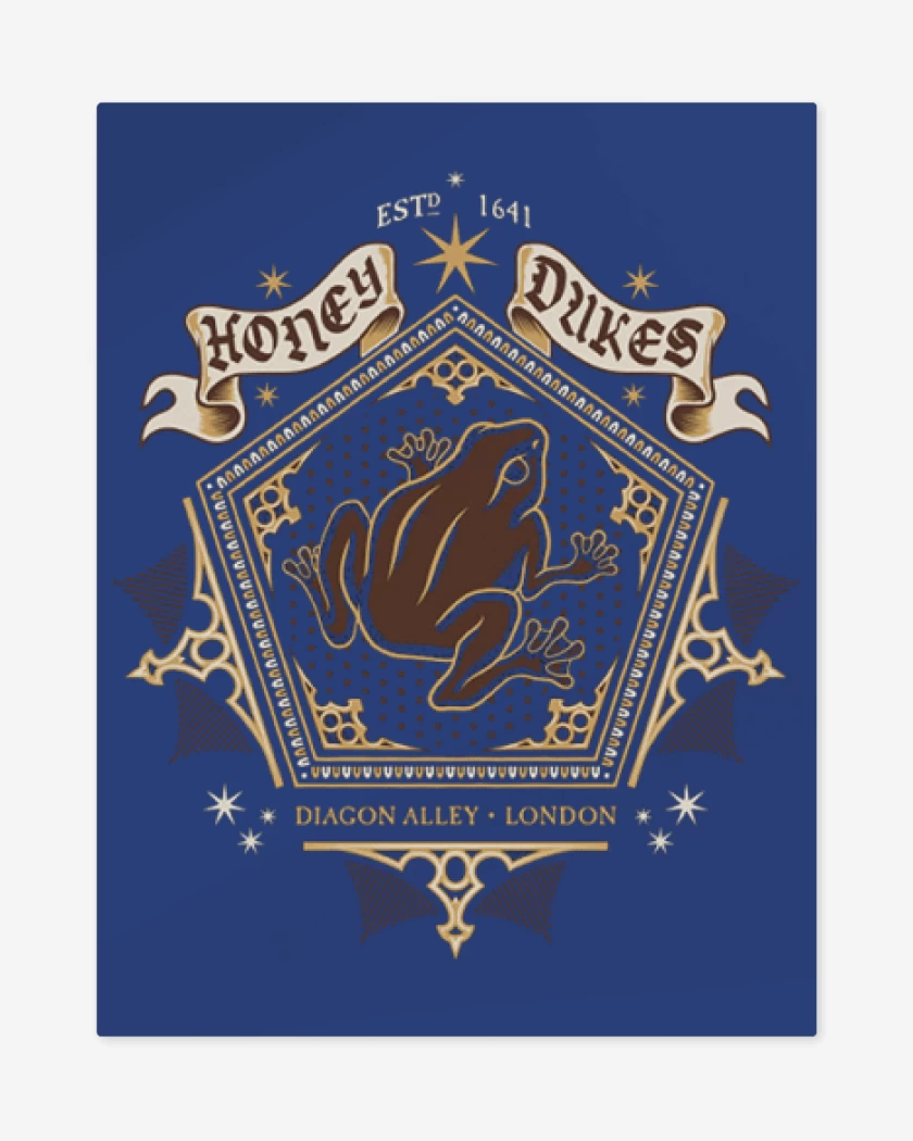 Print metalico Azul Rey de Rana chocolate Honey Dukes