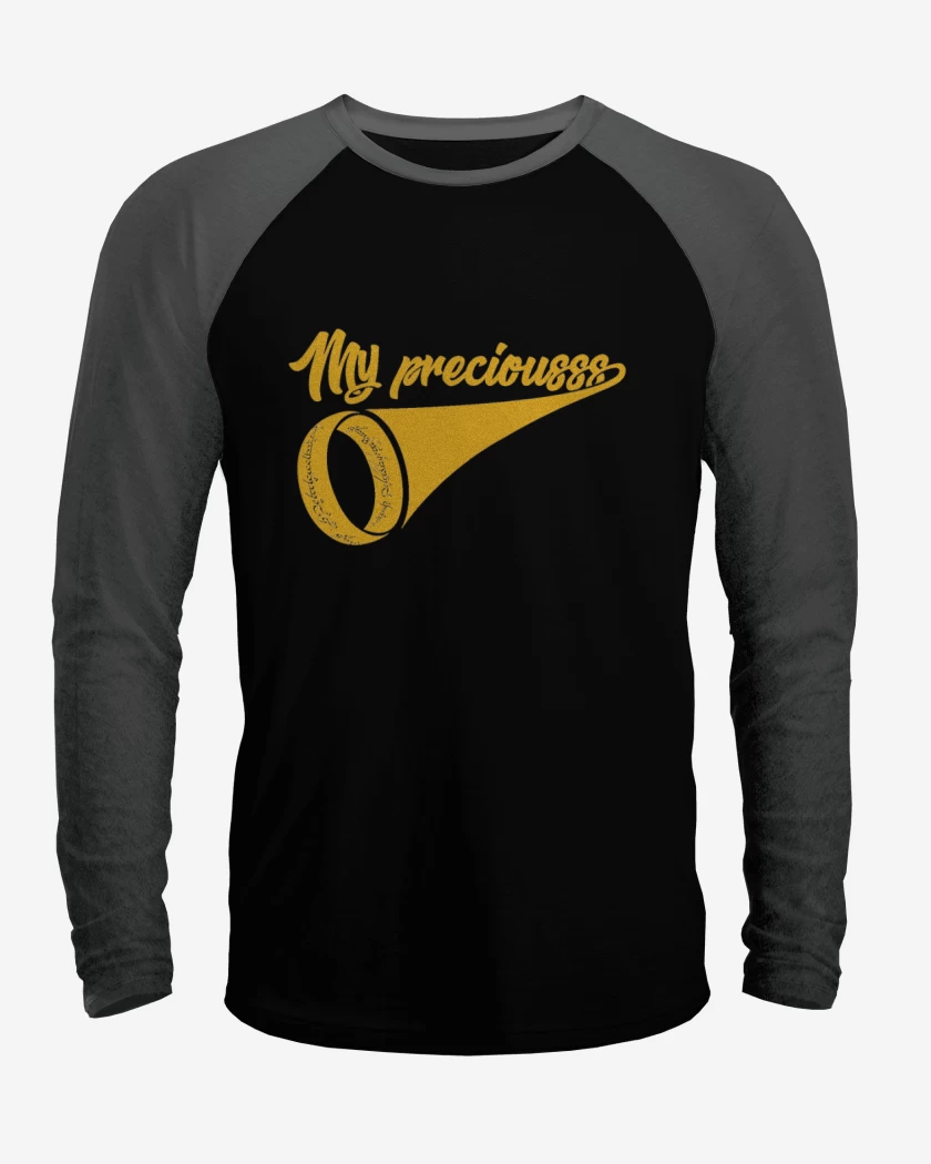 Polera Raglan Negro / Negro Heather de My preciouss Lord of the ring