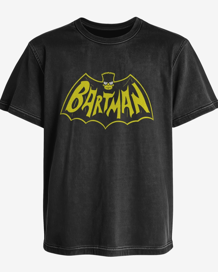 Polera desgastada Negro de Bartman