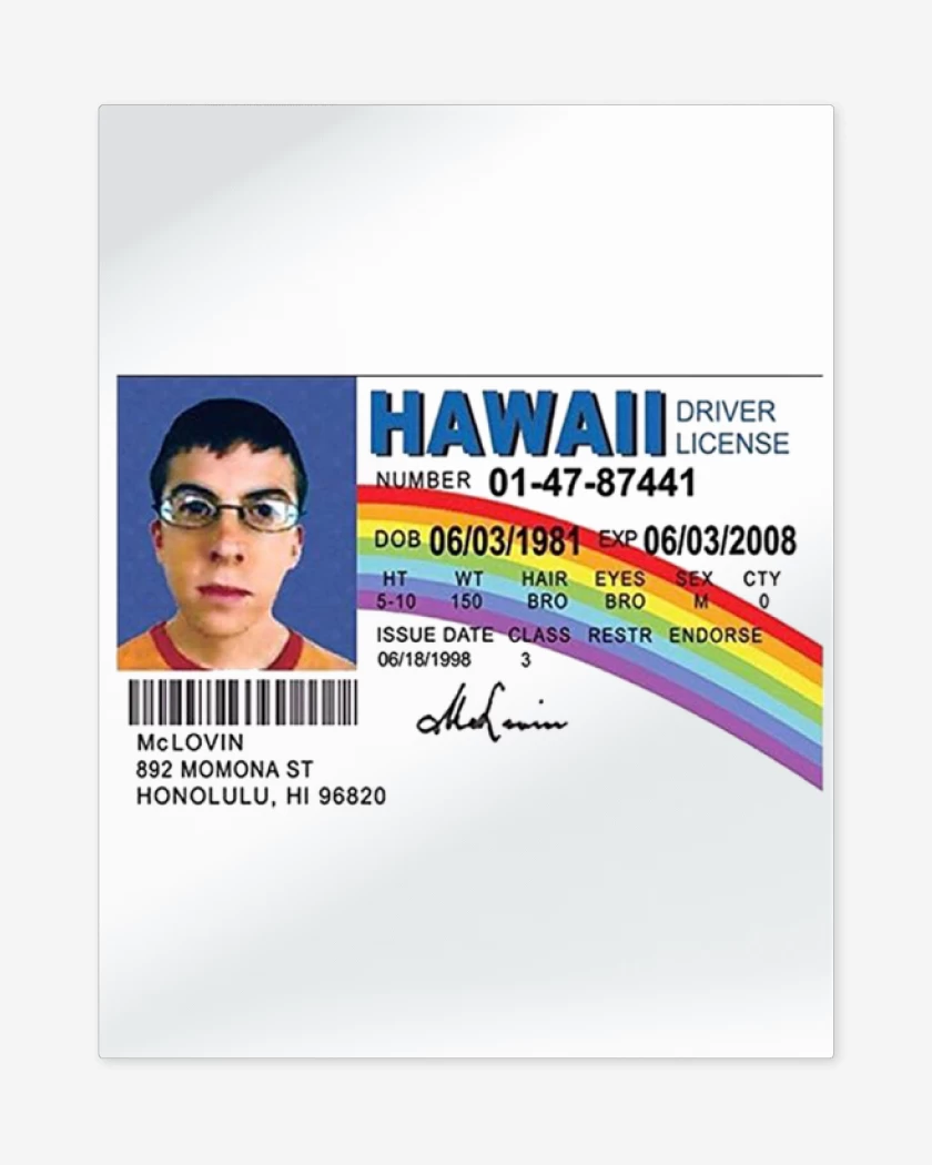 Print metalico Blanco de McLovin