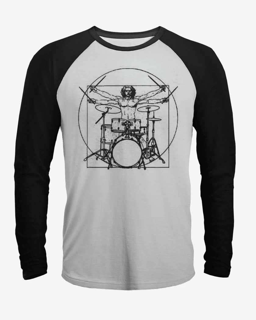 Polera Raglan Blanco / Negro de Vitruvio batero