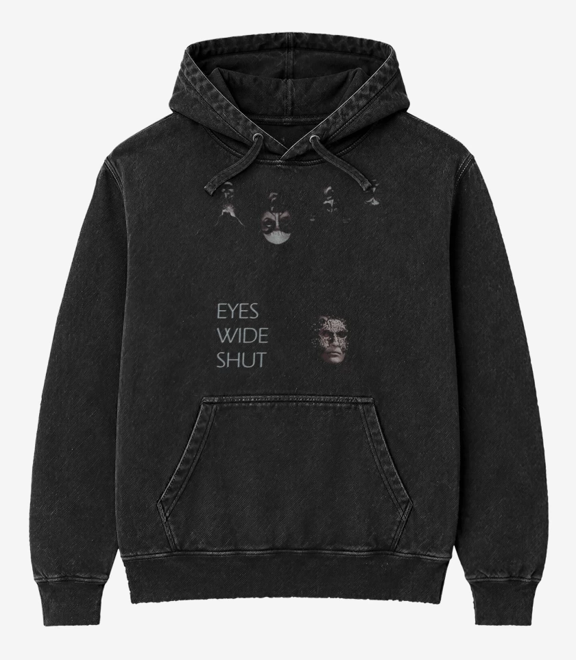 Poleron Canguro Acid Wash Negro de Eyes wide shut