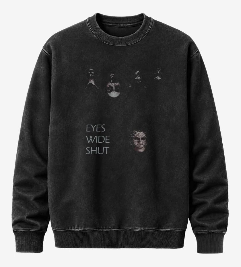 Poleron Polo Acid Wash Negro de Eyes wide shut