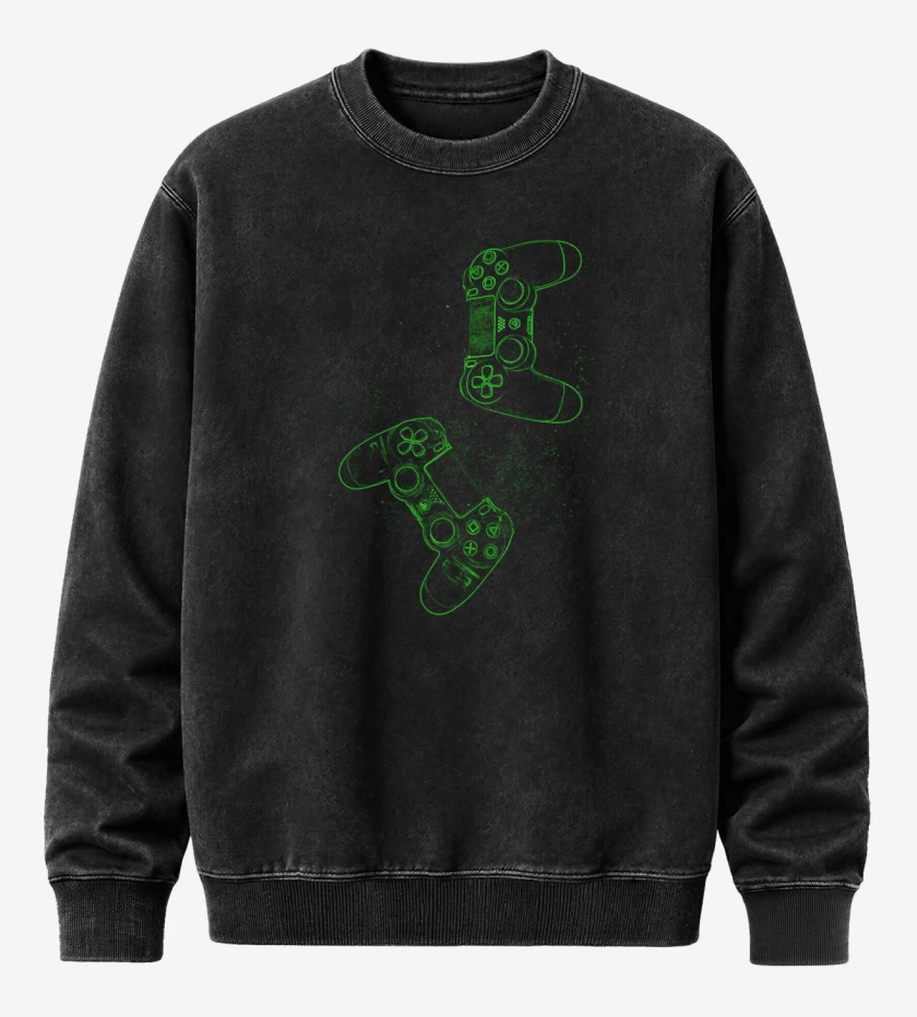 Poleron Polo Acid Wash Negro de Play 4