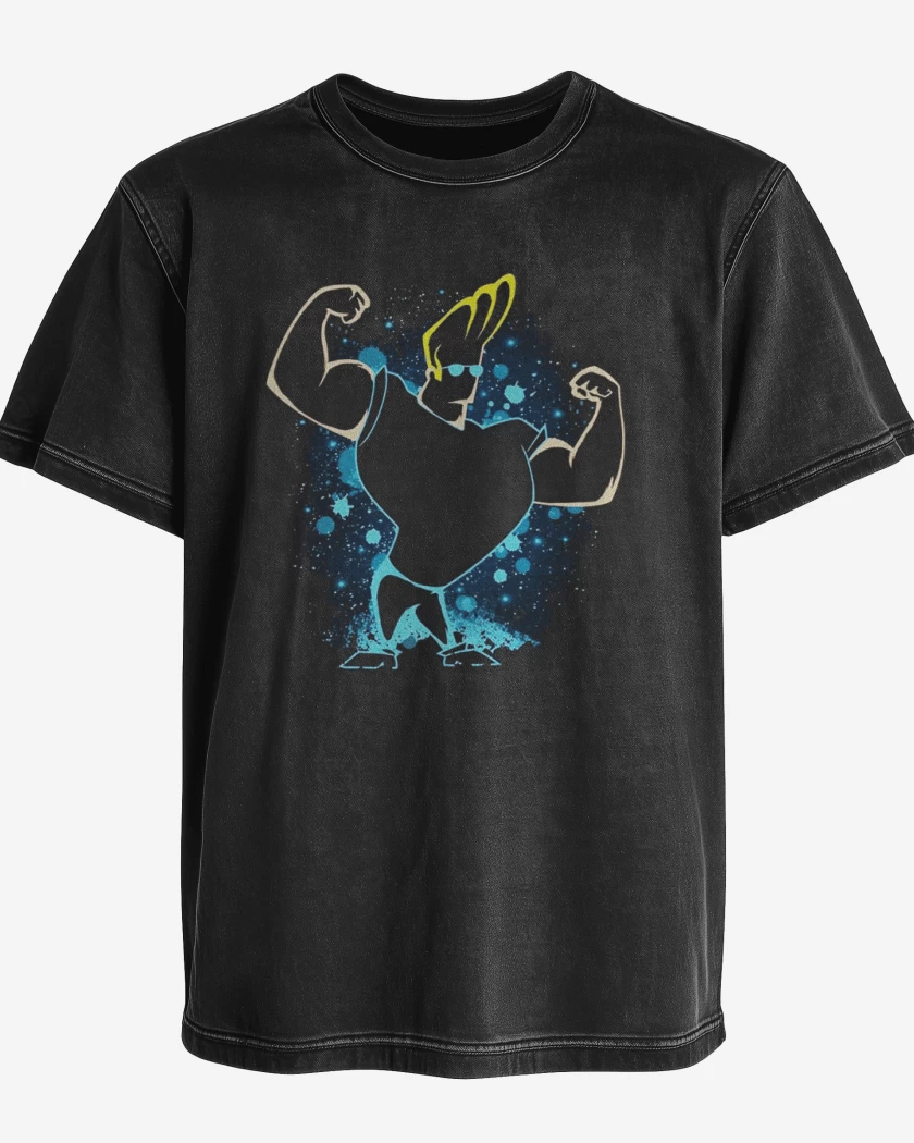 Polera desgastada Negro de Jhnny bravo