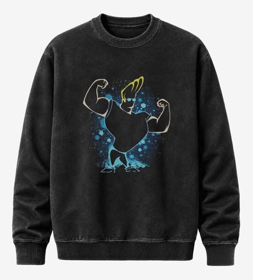 Poleron Polo Acid Wash Negro de Jhnny bravo