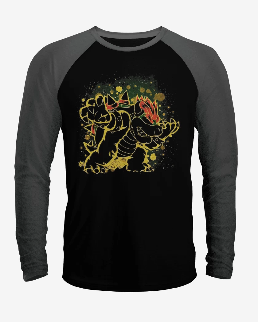 Polera Raglan Negro / Negro Heather de Bowser