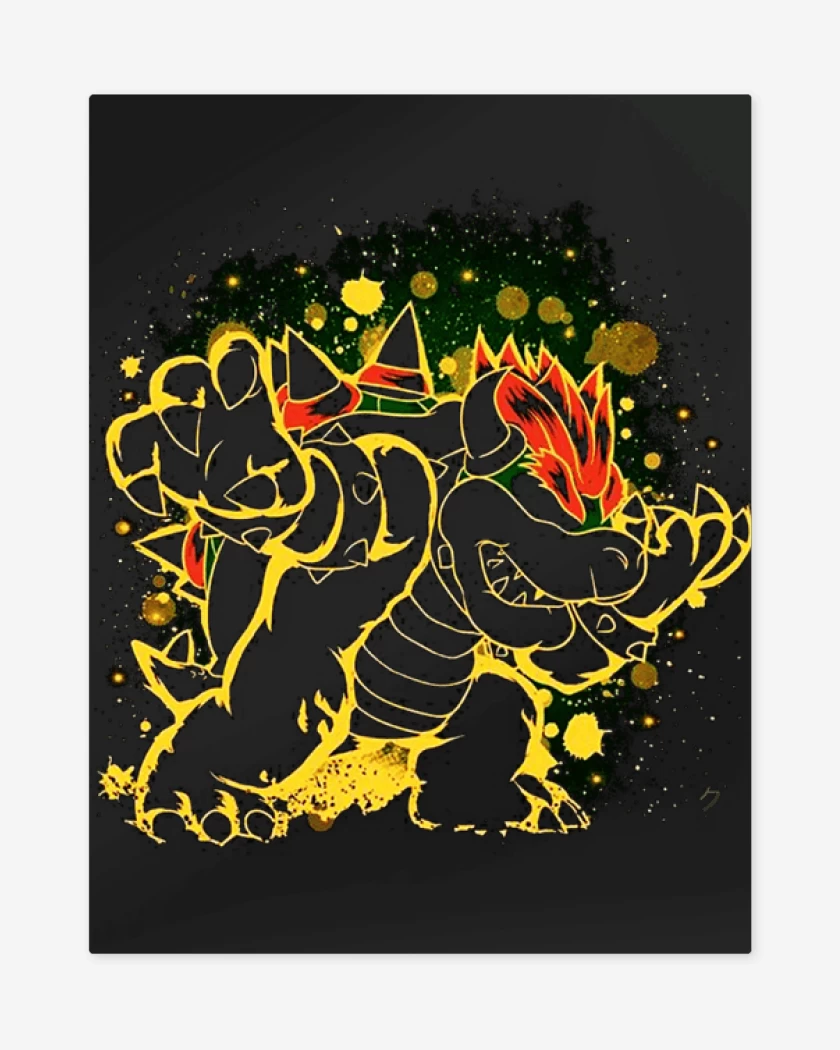 Print metalico Negro de Bowser