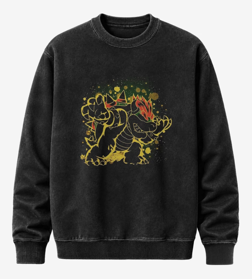 Poleron Polo Acid Wash Negro de Bowser