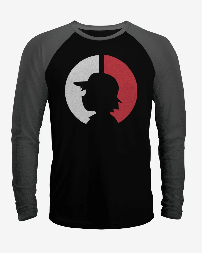 Polera Raglan Negro / Negro Heather de Ash