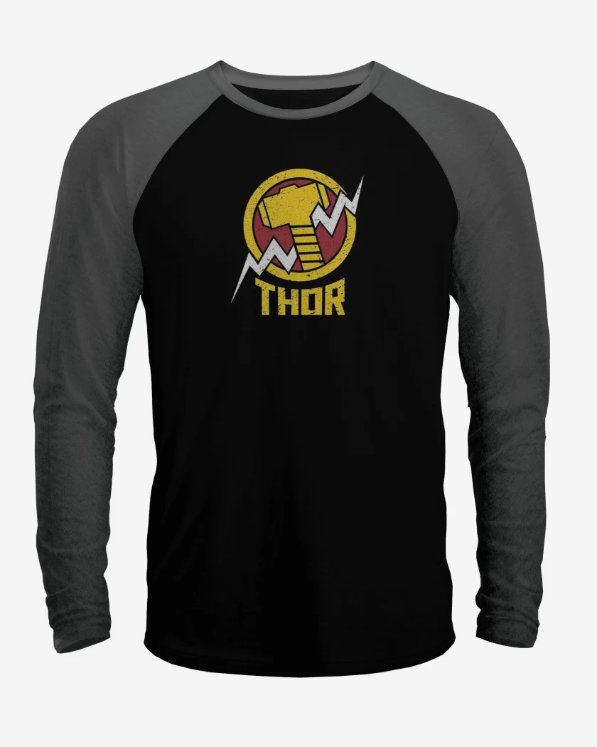 Polera Raglan Negro / Negro Heather de Thor