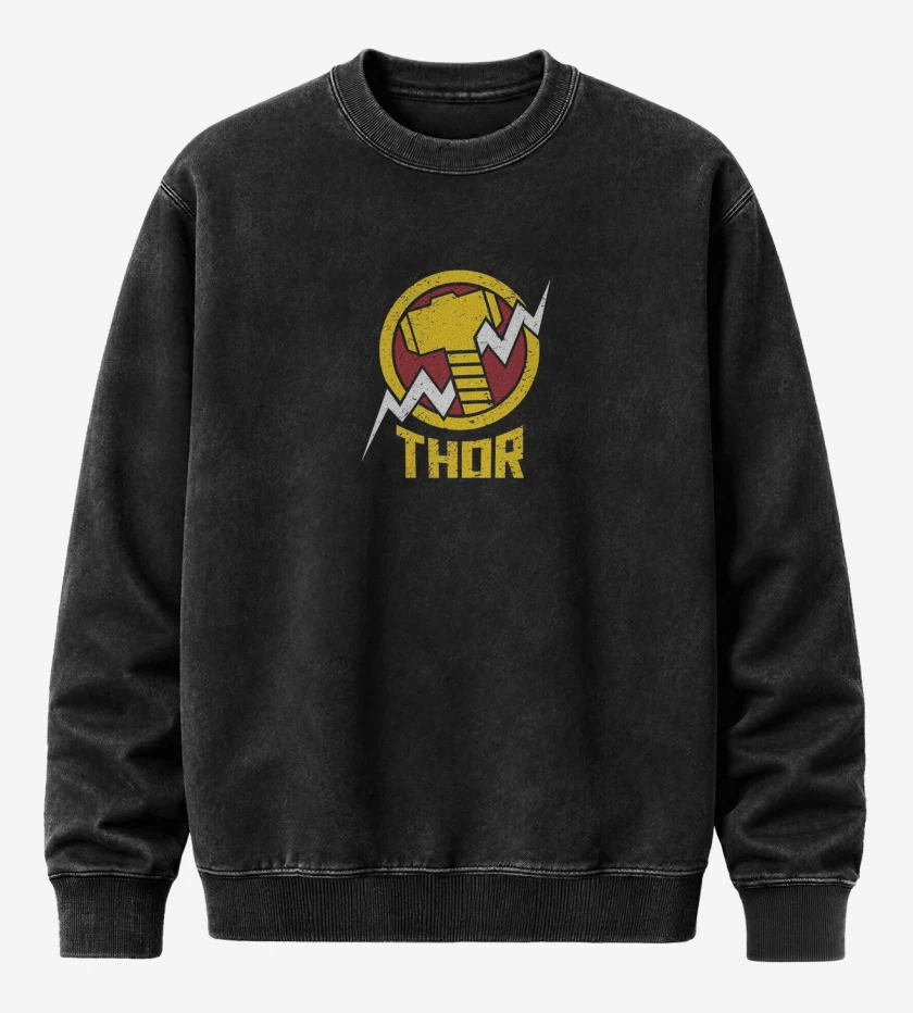 Poleron Polo Acid Wash Negro de Thor