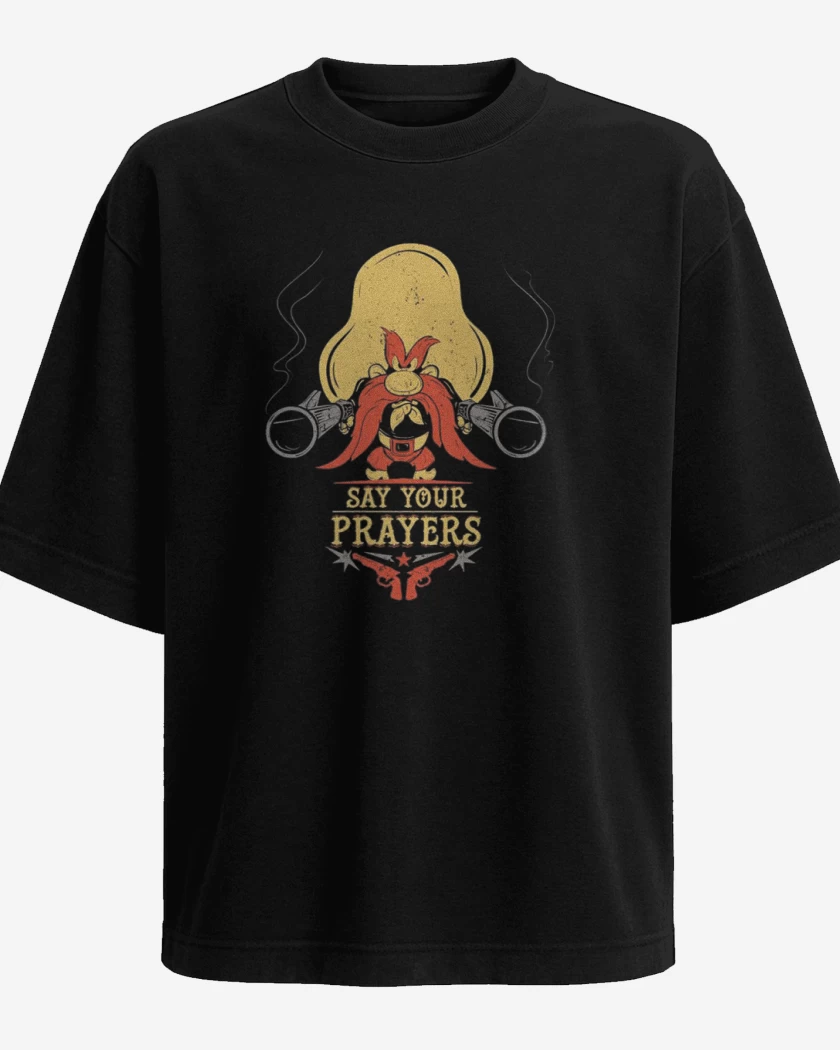 Polera Oversize Negro de Sam bigotes