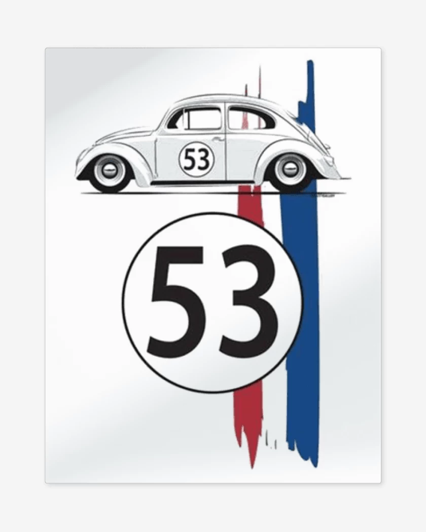 Print metalico Blanco de Herbie 