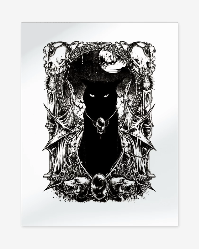 Print metalico Blanco de Black cat