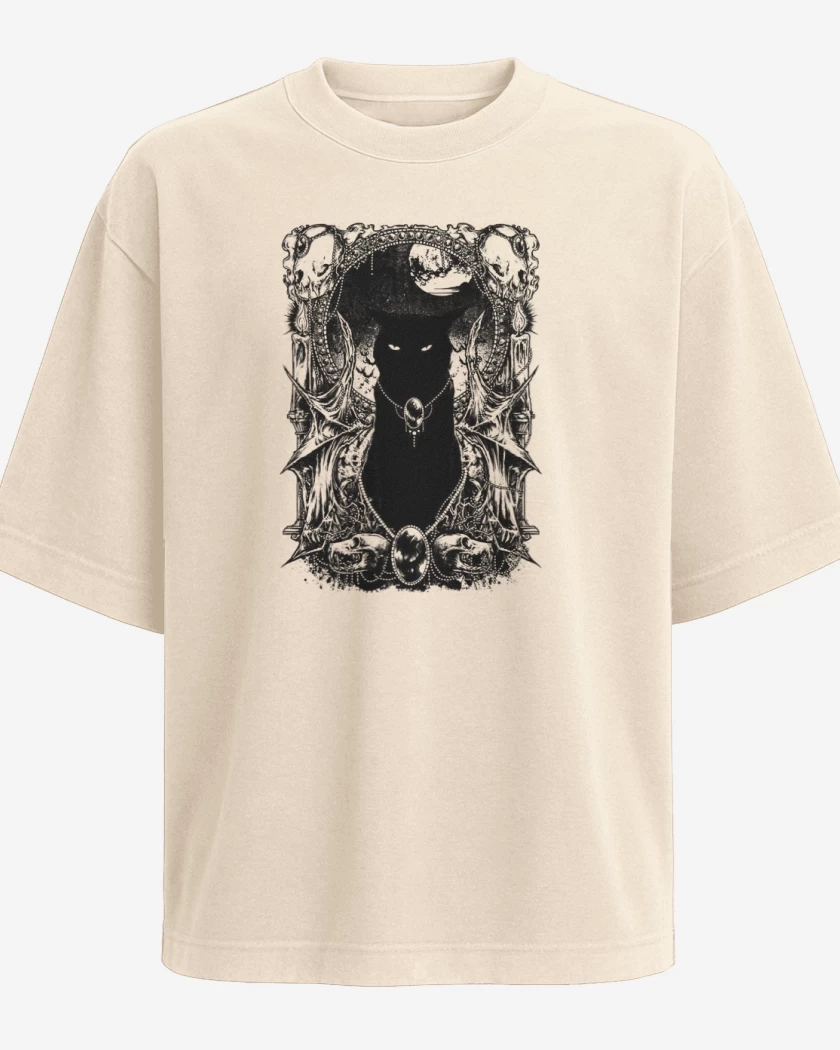 Polera Oversize Black cat