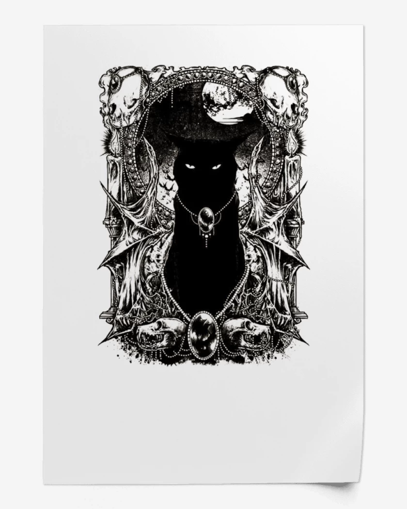 Print Black cat