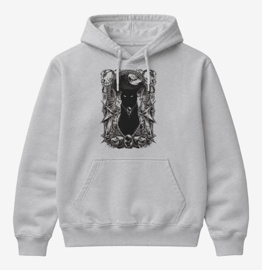 Poleron Canguro básico Gris Melange de Black cat
