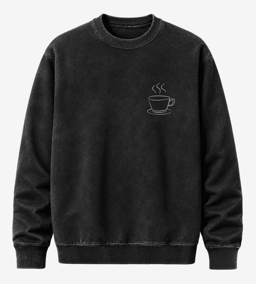 Poleron Polo Acid Wash Negro de tacita