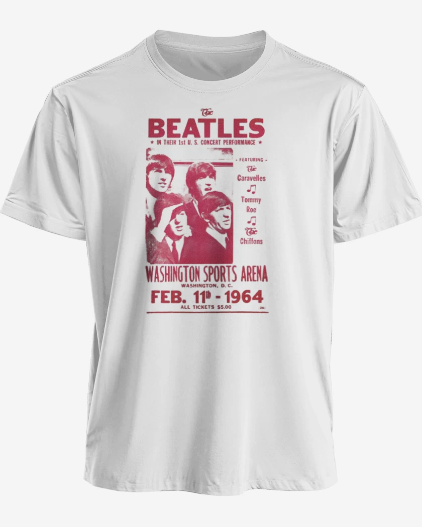 Polera premium Blanco de Afiche The Beatles 