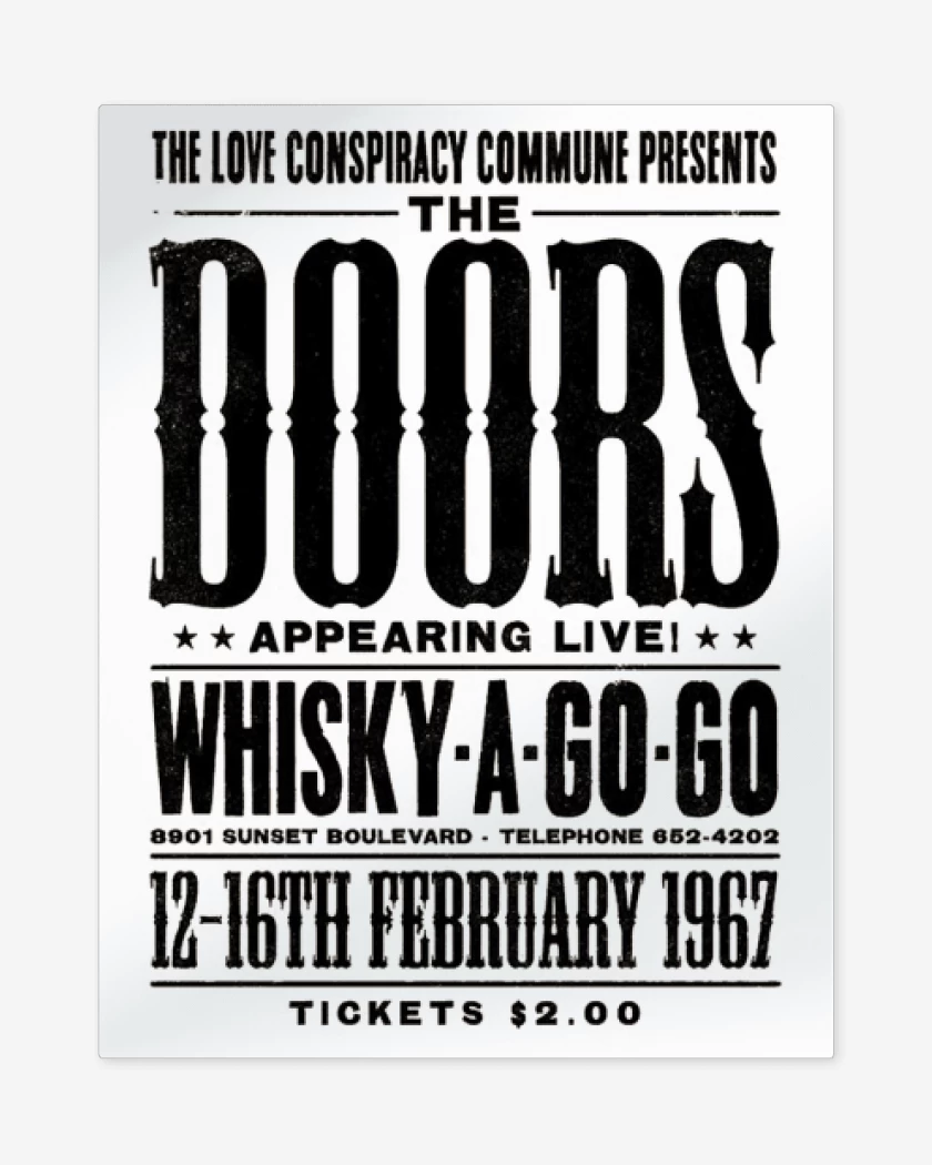 Print metalico Blanco de AFICHE THE DOORS