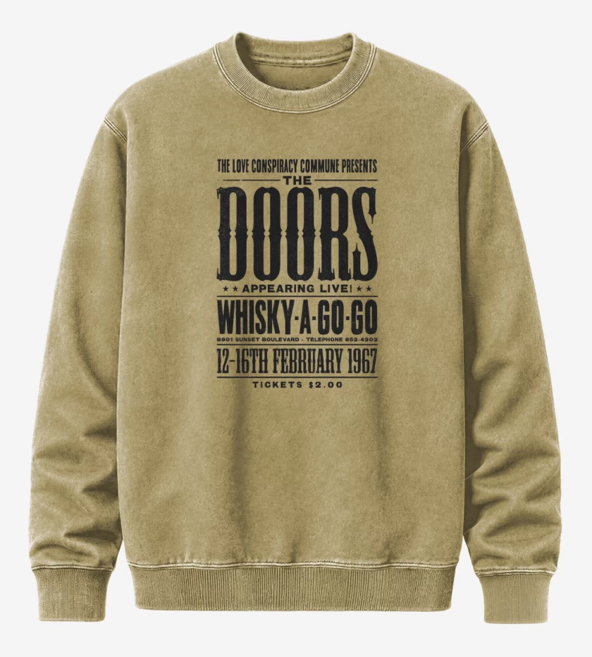 Poleron Polo Acid Wash Beige de AFICHE THE DOORS