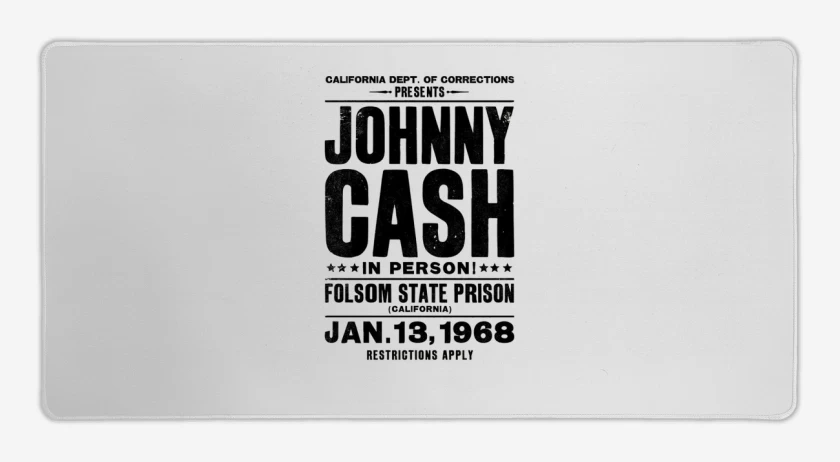 Mouse pad Gamer Blanco de Johnny Cash afiche 