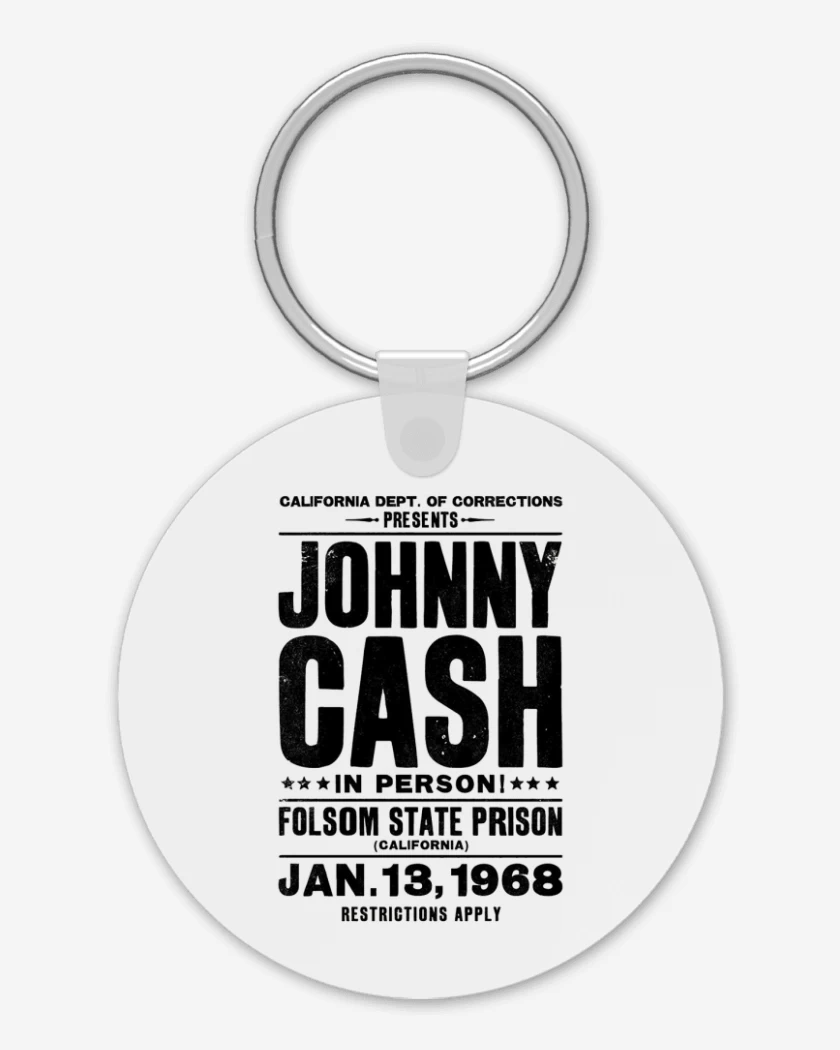 Llavero Blanco de Johnny Cash afiche 