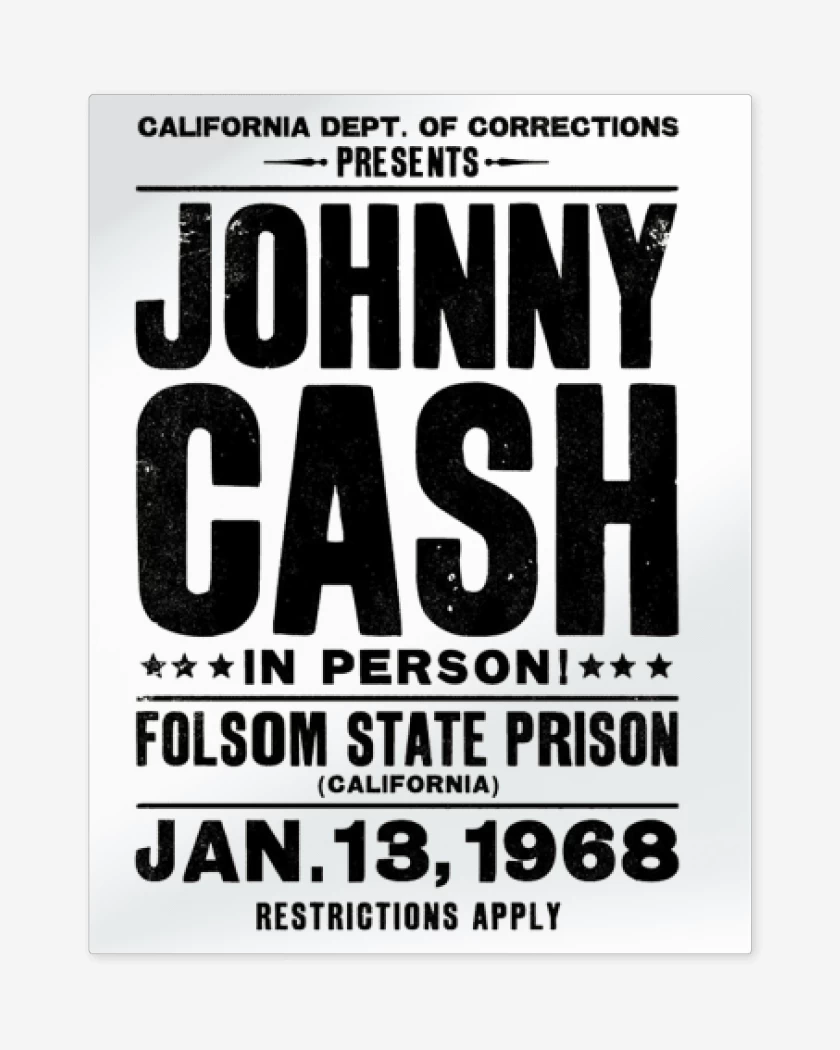 Print metalico Johnny Cash afiche 