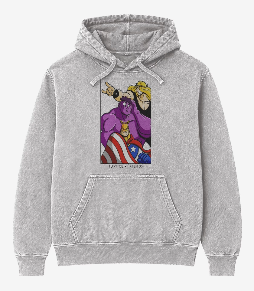 Poleron Canguro Acid Wash Amigos de la justicia