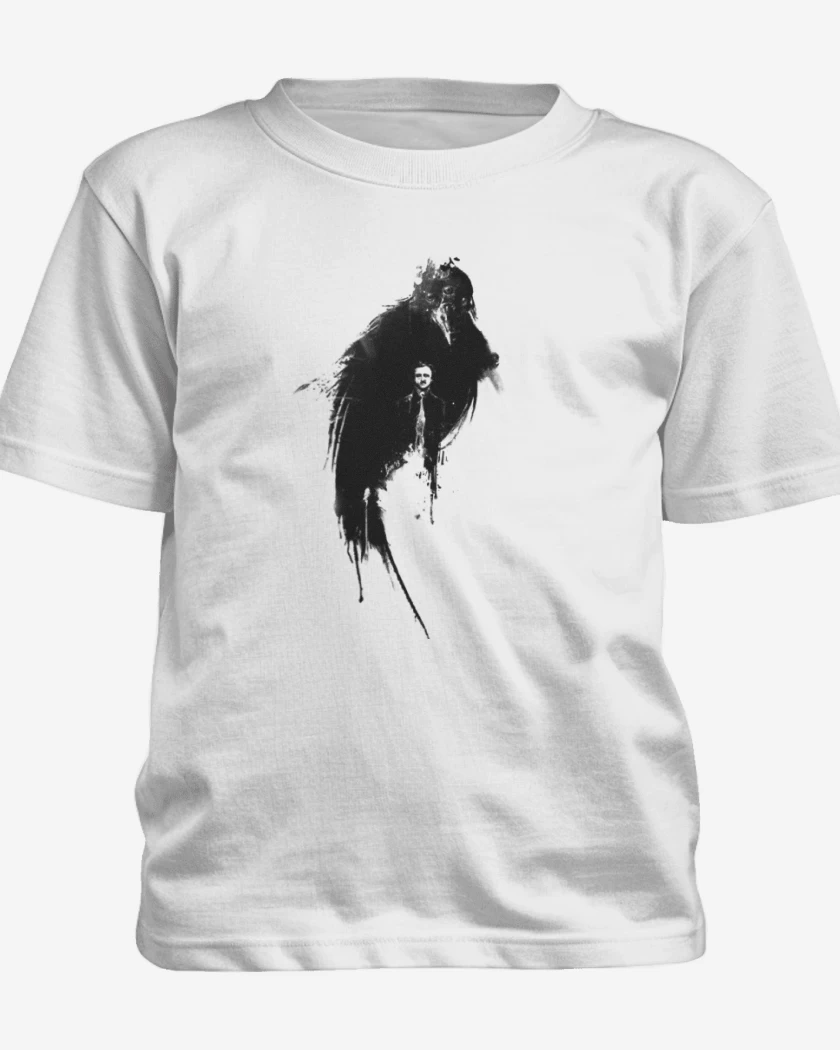 Polera de niño Blanco de El Cuervo Edgar Allan Poe