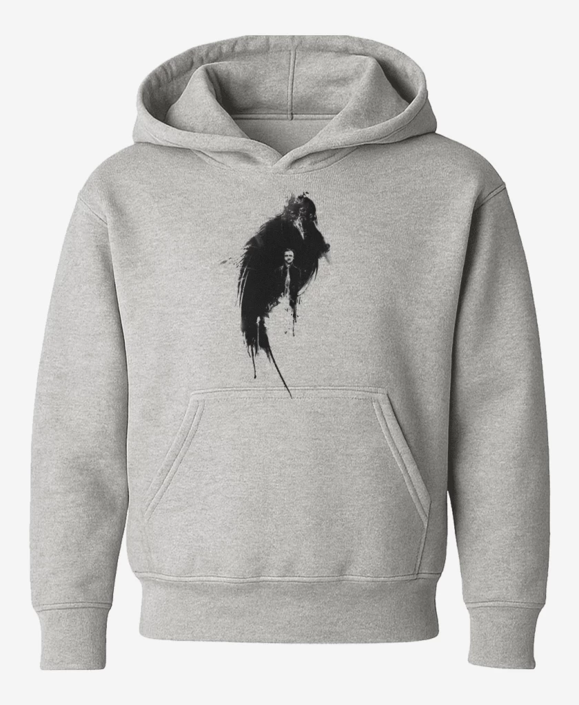 Poleron de niño Gris Melange de El Cuervo Edgar Allan Poe
