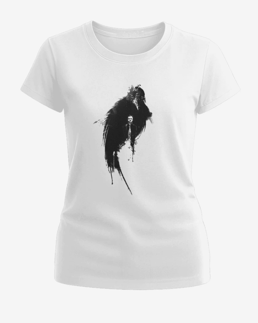Polera de Mujer Blanco de El Cuervo Edgar Allan Poe
