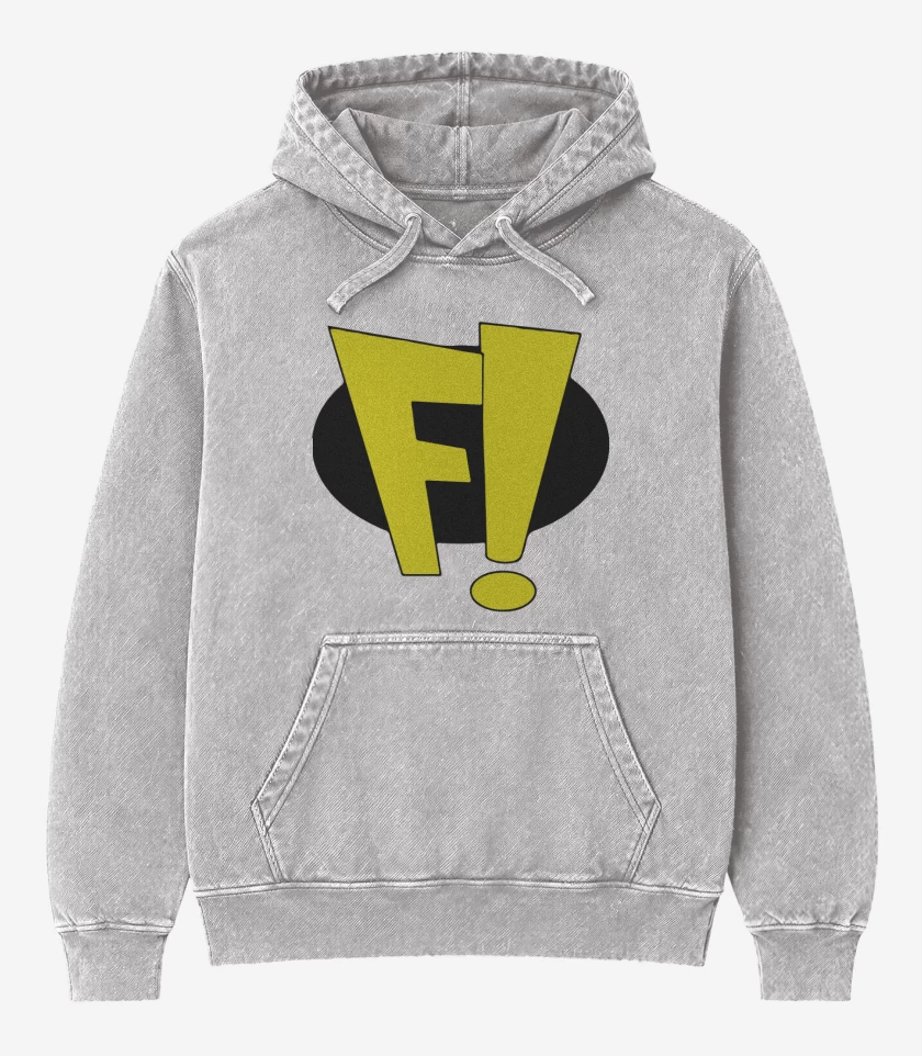 Poleron Canguro Acid Wash Gris Melange de Fenomenoide